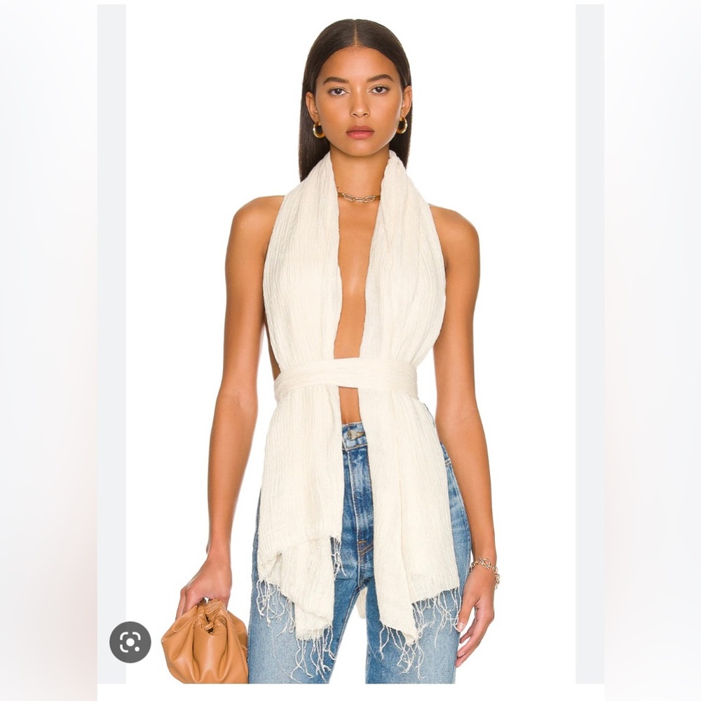 NWT SAVANNAH MORROW wrap top in cream